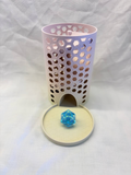 Small multicolored dice tower