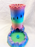 Big multicolored dice tower