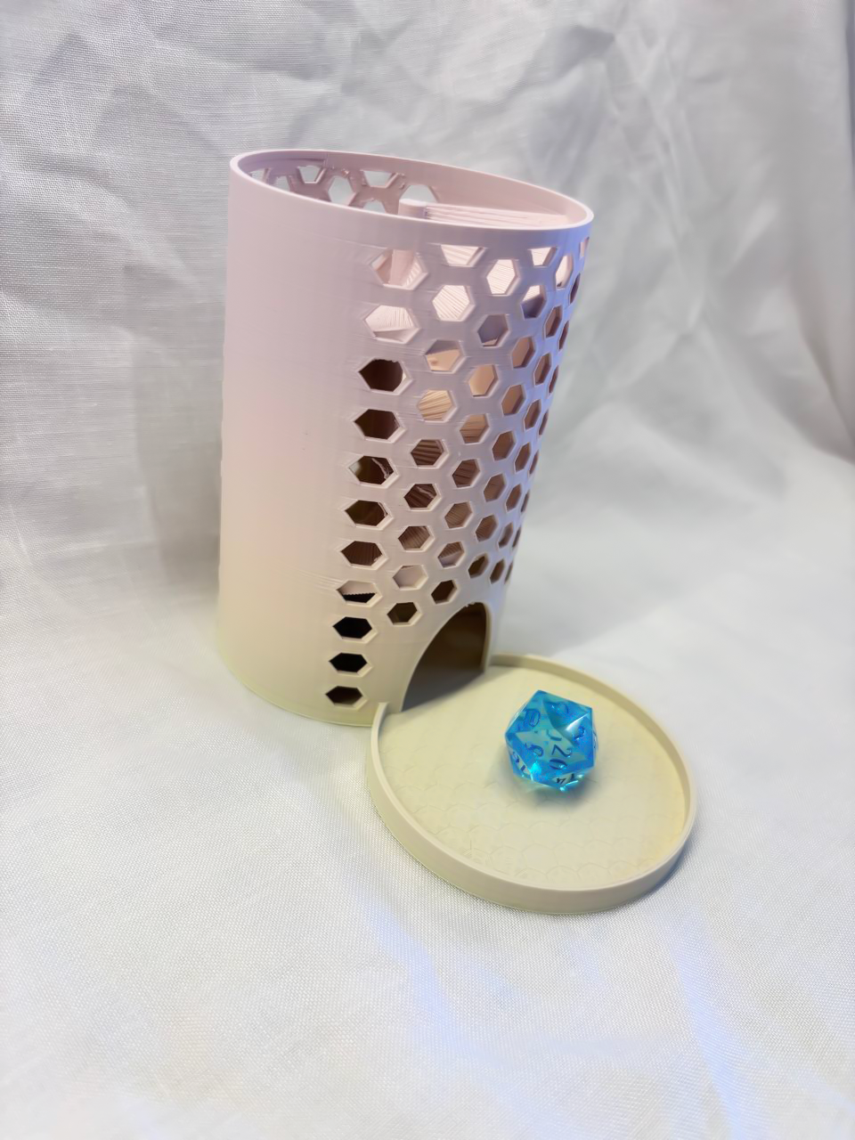Small multicolored dice tower