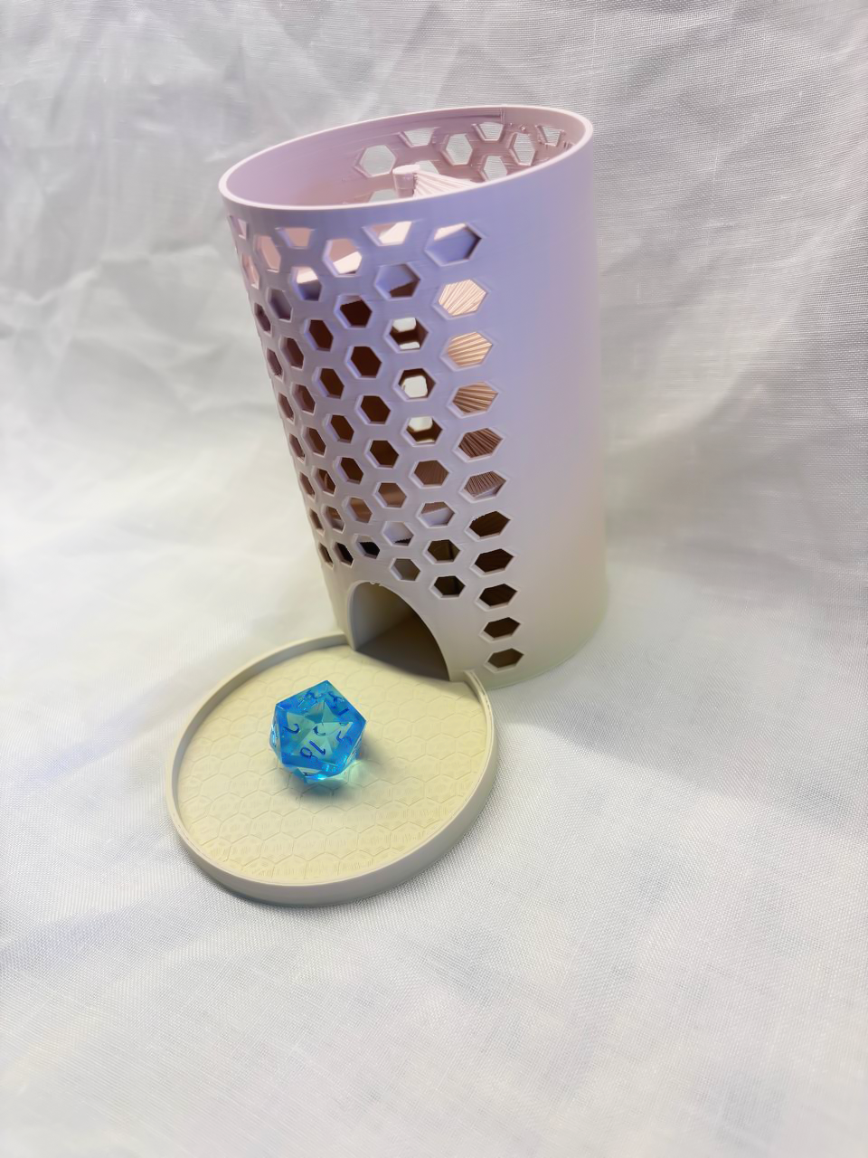 Small multicolored dice tower