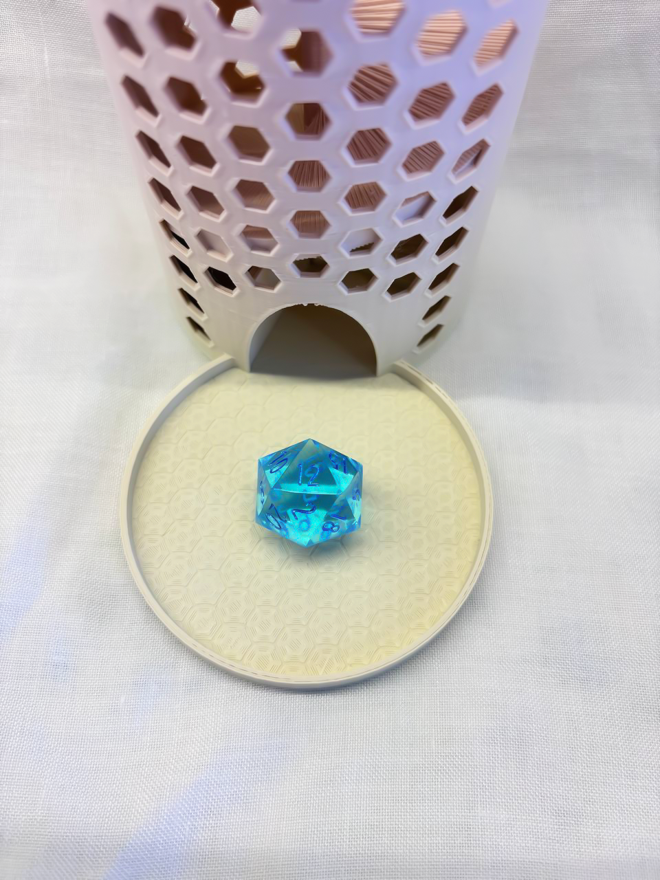Small multicolored dice tower