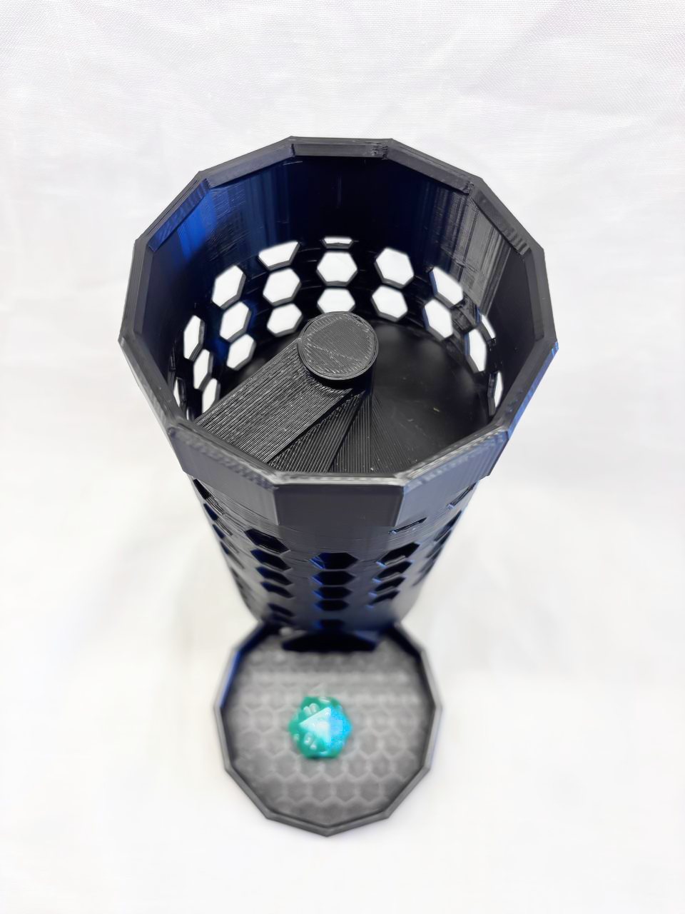 Small black dice tower