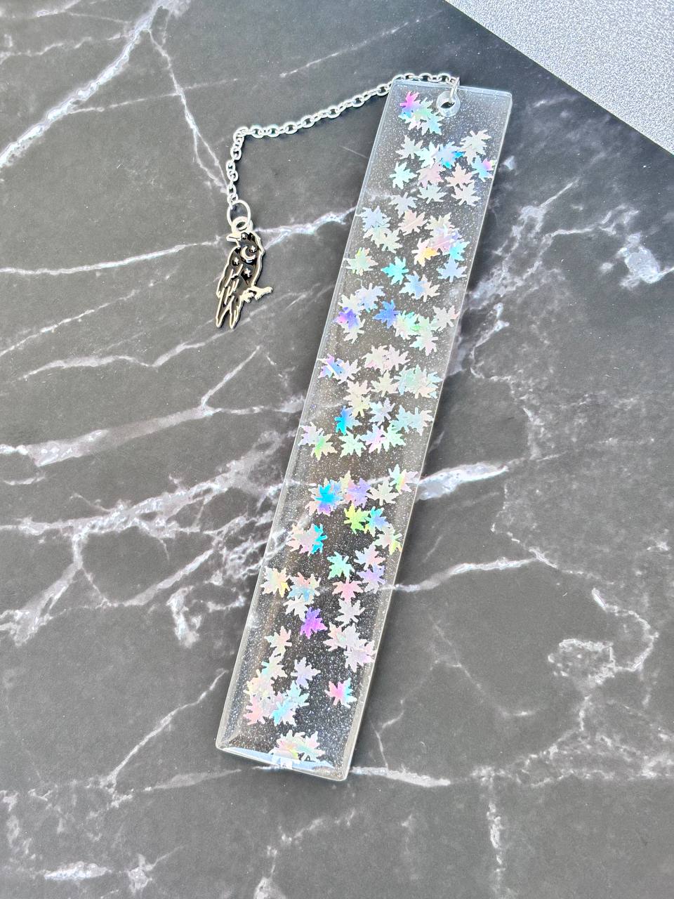 Silver leaves bookmark